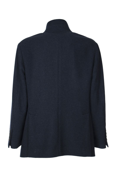 Shop Brunello Cucinelli Lightweight Water-resistant Cashmere Pea Coat In Cobalt