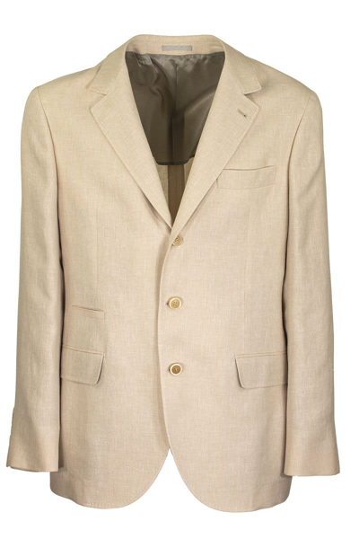 Shop Brunello Cucinelli Single Breasted Blazer In Sand