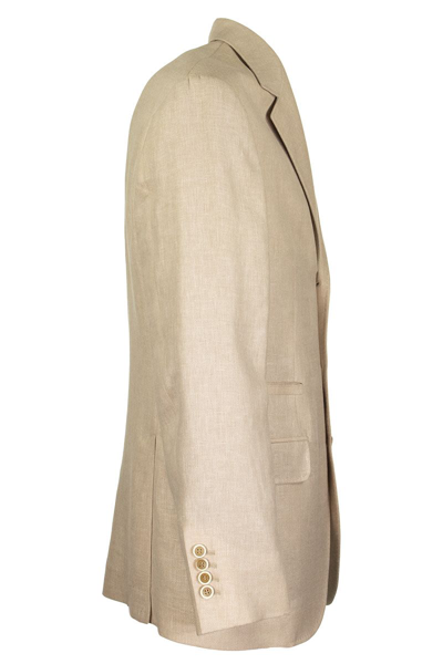 Shop Brunello Cucinelli Single Breasted Blazer In Sand