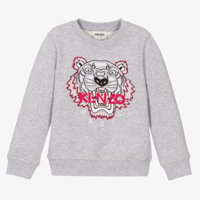 Shop Kenzo Kids Girls Grey Tiger Sweatshirt