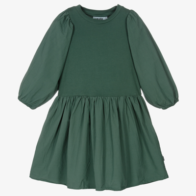 Shop Molo Girls Green Cotton Dress