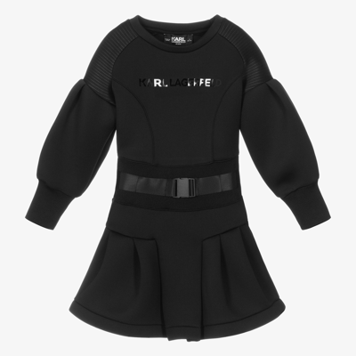 Shop Karl Lagerfeld Kids Girls Black Neoprene Dress