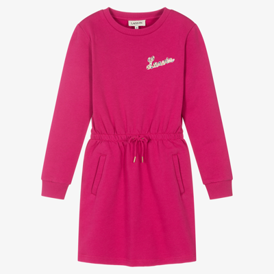 Shop Lanvin Girls Teen Logo Sweatshirt Dress In Pink