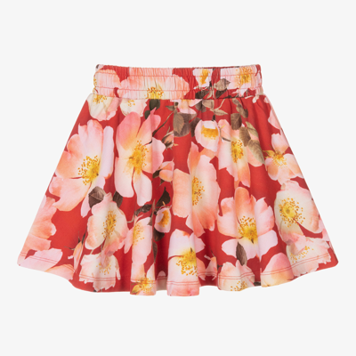 Shop Molo Girls Red Floral Cotton Skirt
