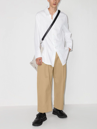 Studio Nicholson Pleated Chino Trousers Featuring Belt Loops In Neutrals