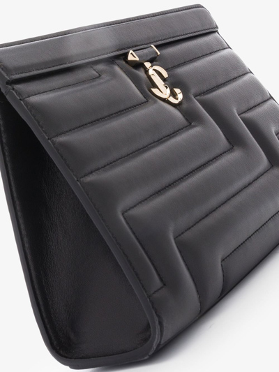 Shop Jimmy Choo Varenne Quilted Clutch Bag In Black