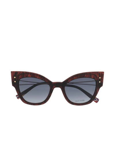 Shop Missoni Eyewear Double Cat-eye Glasses And Sunglasses In Brown