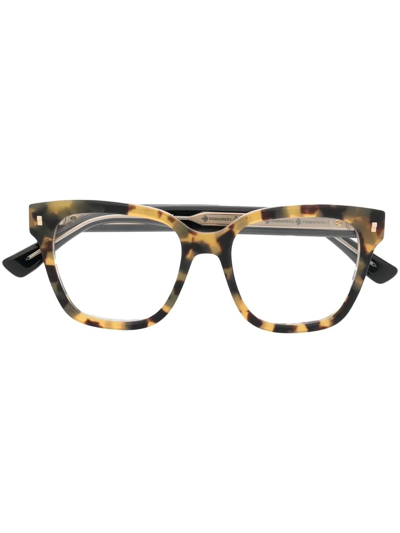 Shop Dsquared2 D20025 Square-frame Glasses In Brown