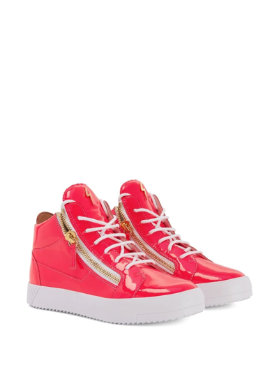 Shop Giuseppe Zanotti Nicki Mid-top Sneakers In Red