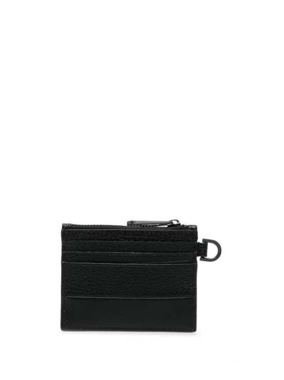 Shop Calvin Klein Logo-print Leather Cardholder In Black