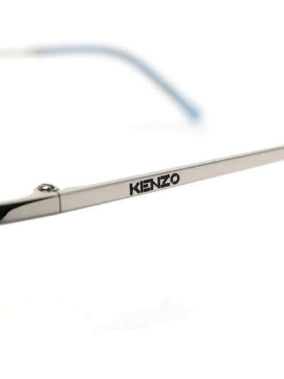 Shop Kenzo Cat-eye Wire-frame Glasses In Blue