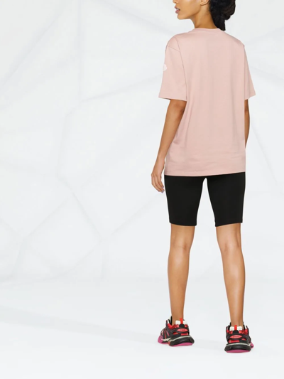 Moncler Pink T-shirt With Logo In Pink