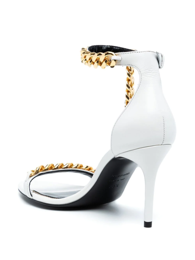 Shop Tom Ford Chain-embellished Sandals In White