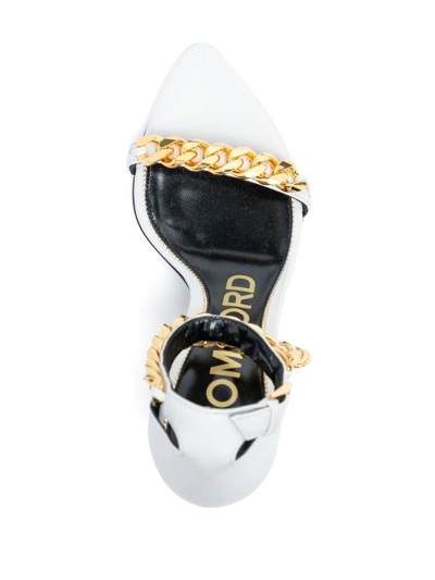 Tom Ford Chain-embellished Sandals In White