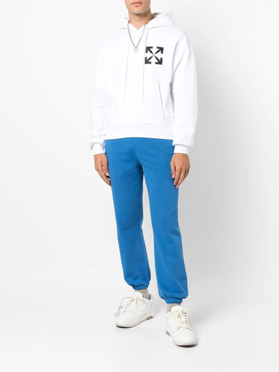 Shop Off-white Arrows-print Cotton Hoodie In White
