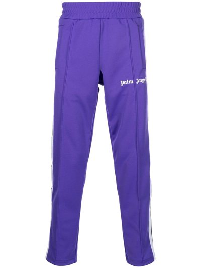 Shop Palm Angels Logo-print Track Pants In Purple