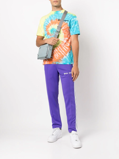 Palm Angels Logo Print Tech Jersey Track Pants In Purple