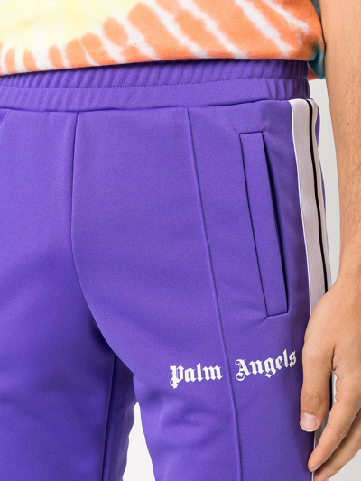 Shop Palm Angels Logo-print Track Pants In Purple