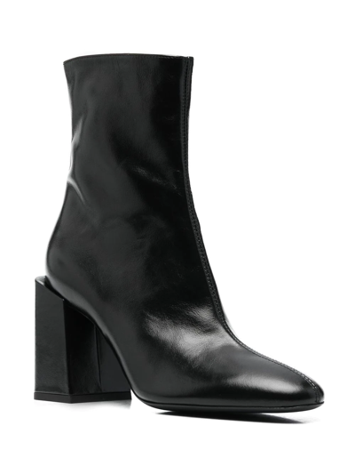 Furla 85mm Block-heel Leather Ankle Boots In Black