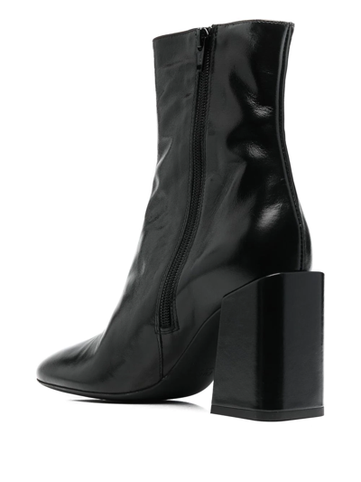 Shop Furla 85mm Block-heel Leather Ankle Boots In Black