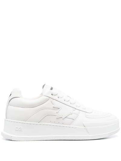 Shop Dsquared2 Low-top Lace-up Sneakers In White