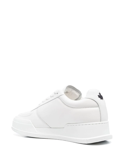 Dsquared2 Maple-leaf Patch Low-top Sneakers In White