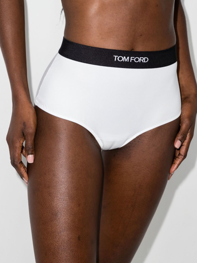 Shop Tom Ford Logo-waist Briefs In White