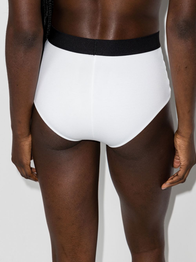 Tom Ford Logo Modal Jersey High Rise Briefs In White