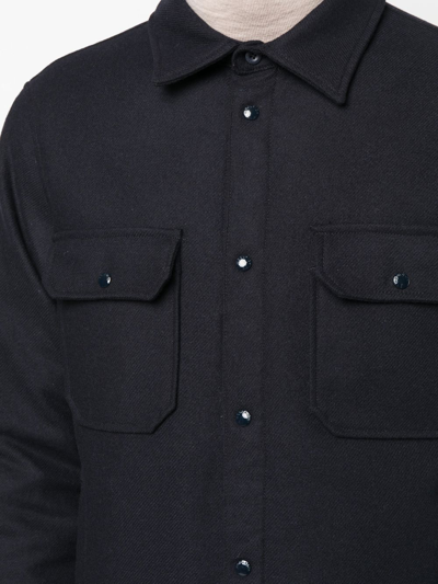 Shop Woolrich Lana Long-sleeve Overshirt In Blue