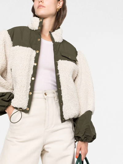 Shop Ulla Johnson Aitana Panelled Fleece Jacket In Neutrals