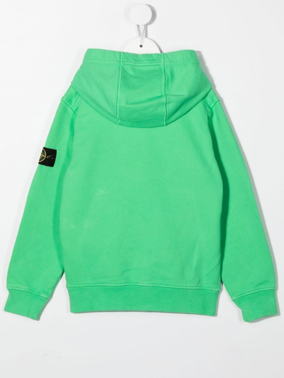 Shop Stone Island Junior Teen Compass-patch Hoodie In Green