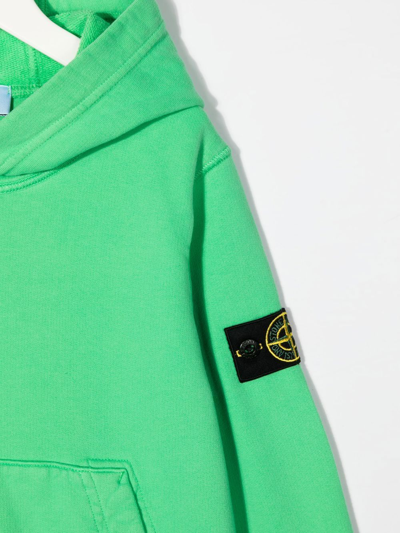 Shop Stone Island Junior Teen Compass-patch Hoodie In Green