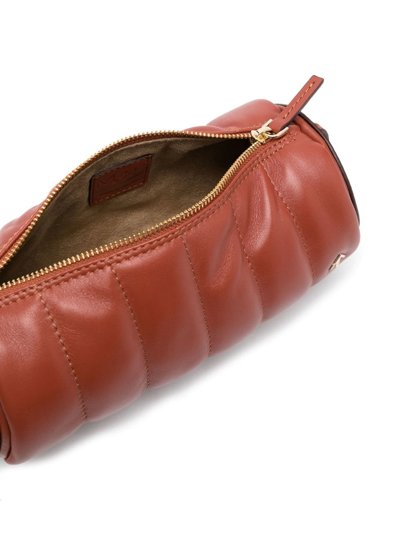 Manu Atelier Padded Cylinder Bag In Red Leather In Red