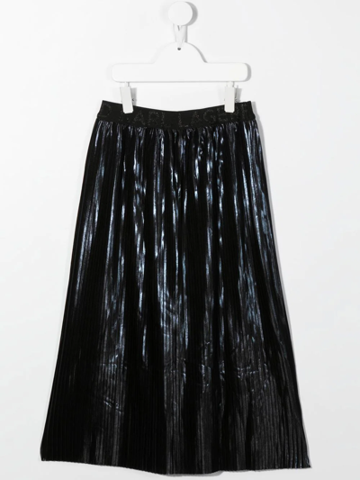 Shop Karl Lagerfeld Teen Pleated Midi Skirt In Blue