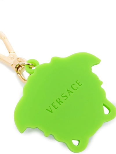 Shop Versace Medusa Pendant Keyring In Green