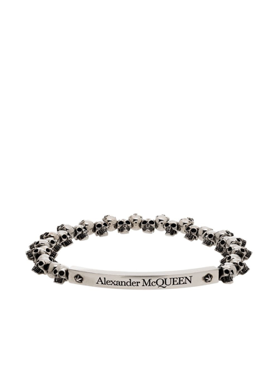 Shop Alexander Mcqueen 'skull' Bracelet In Argento