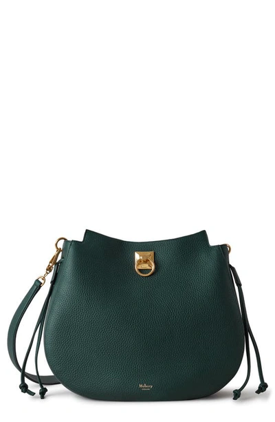 Shop Mulberry Iris Leather Hobo Bag In  Green