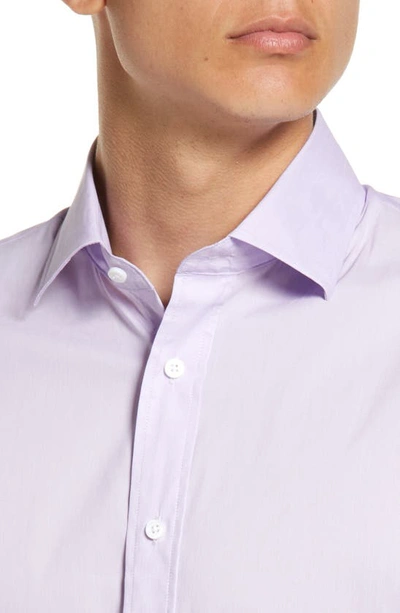 Shop Alton Lane Mason Tailored Fit Check Stretch Button-up Shirt In Lavender