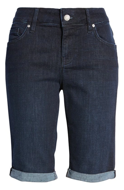 Shop Mavi Jeans Karly Denim Bermuda Shorts In Rinse Brushed Feather Blue