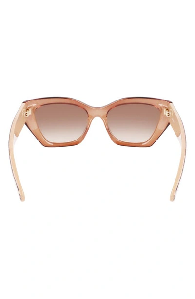 Ferragamo Gancini 54mm Rectangular Sunglasses In Transparent Brown