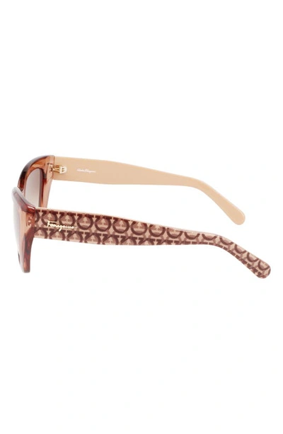 Shop Ferragamo Gancini 54mm Rectangular Sunglasses In Transparent Brown