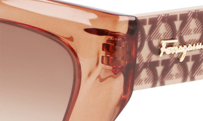Ferragamo Gancini 54mm Rectangular Sunglasses In Transparent Brown