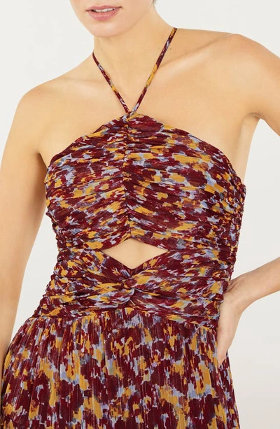 Shop Likely Khiara Halter Neck Dress In Marron/lavender Luster Multi