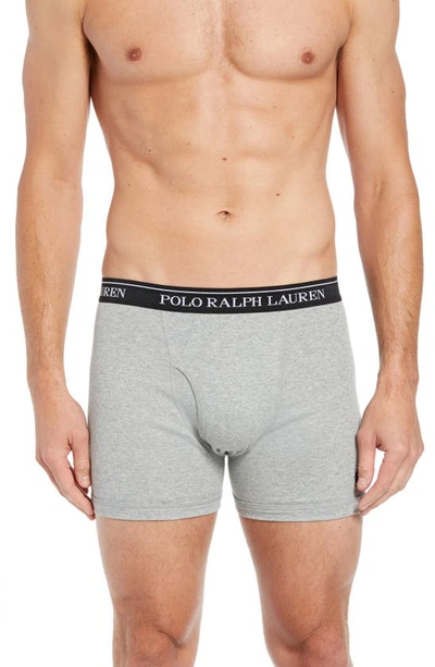 Shop Polo Ralph Lauren 5-pack Cotton Boxer Briefs In Grey Multi