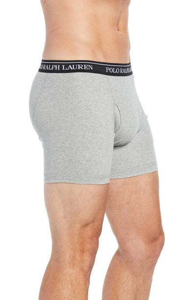 Shop Polo Ralph Lauren 5-pack Cotton Boxer Briefs In Grey Multi