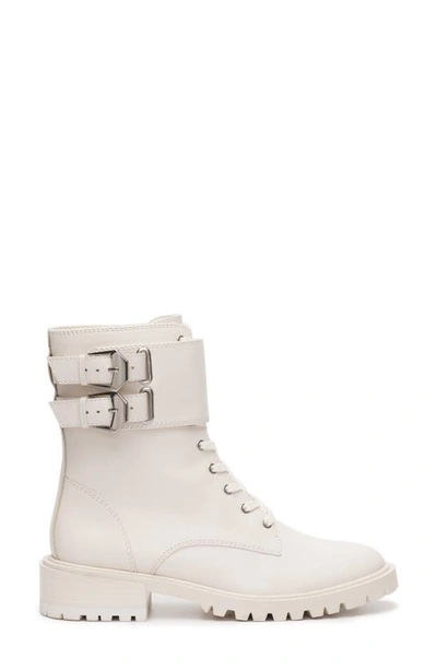 Shop Vince Camuto Fawdry Combat Boot In Coconut Cream