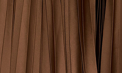 Shop Ieena For Mac Duggal Long Sleeve Pleated Cut-out Gown In Espresso