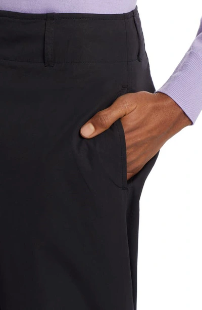 Shop Bottega Veneta Adjustable Leg Width Cotton Blend Pants In Black