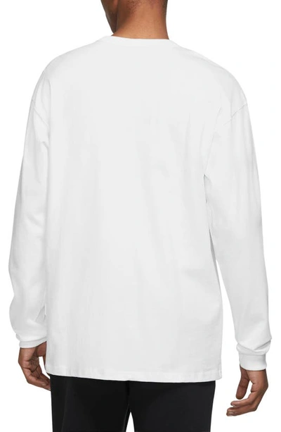 Shop Nike Long Sleeve Pocket T-shirt In White/ Black