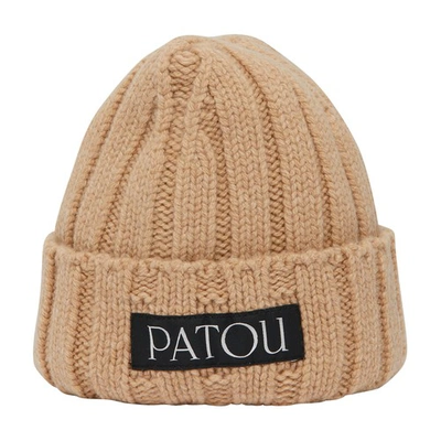 Shop Patou Beanie In Biscuit